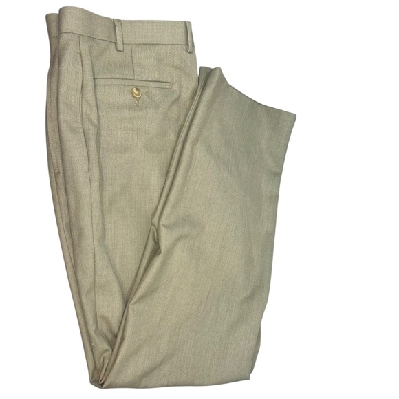 Ralph Lauren Mens Tan Flat Front Dress Pants Slacks Size 38W x 32L - Picture 1 of 14